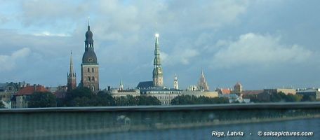 Riga, Lettland, Blick von der Brcke ber die Daugava (Dna)