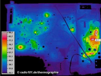 thermography / thermal imaging: hot spots on a circuit board